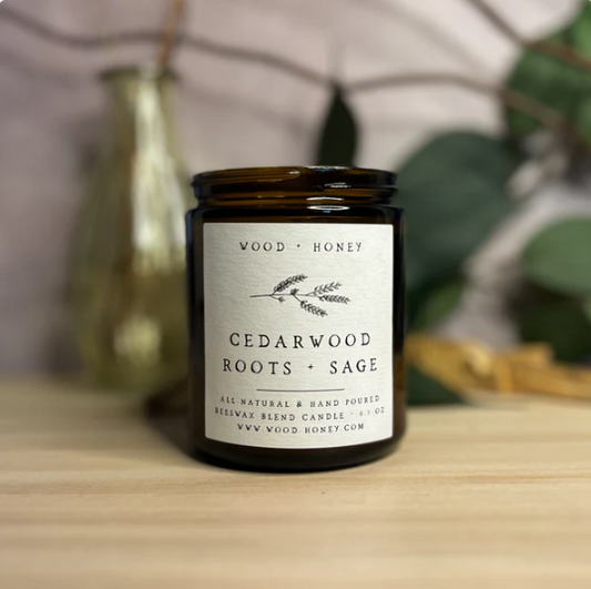 Roots, Sage + Cedarwood | Beeswax Candle