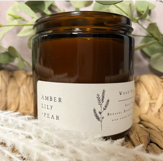 Amber, Lily + Pear | Beeswax Candle