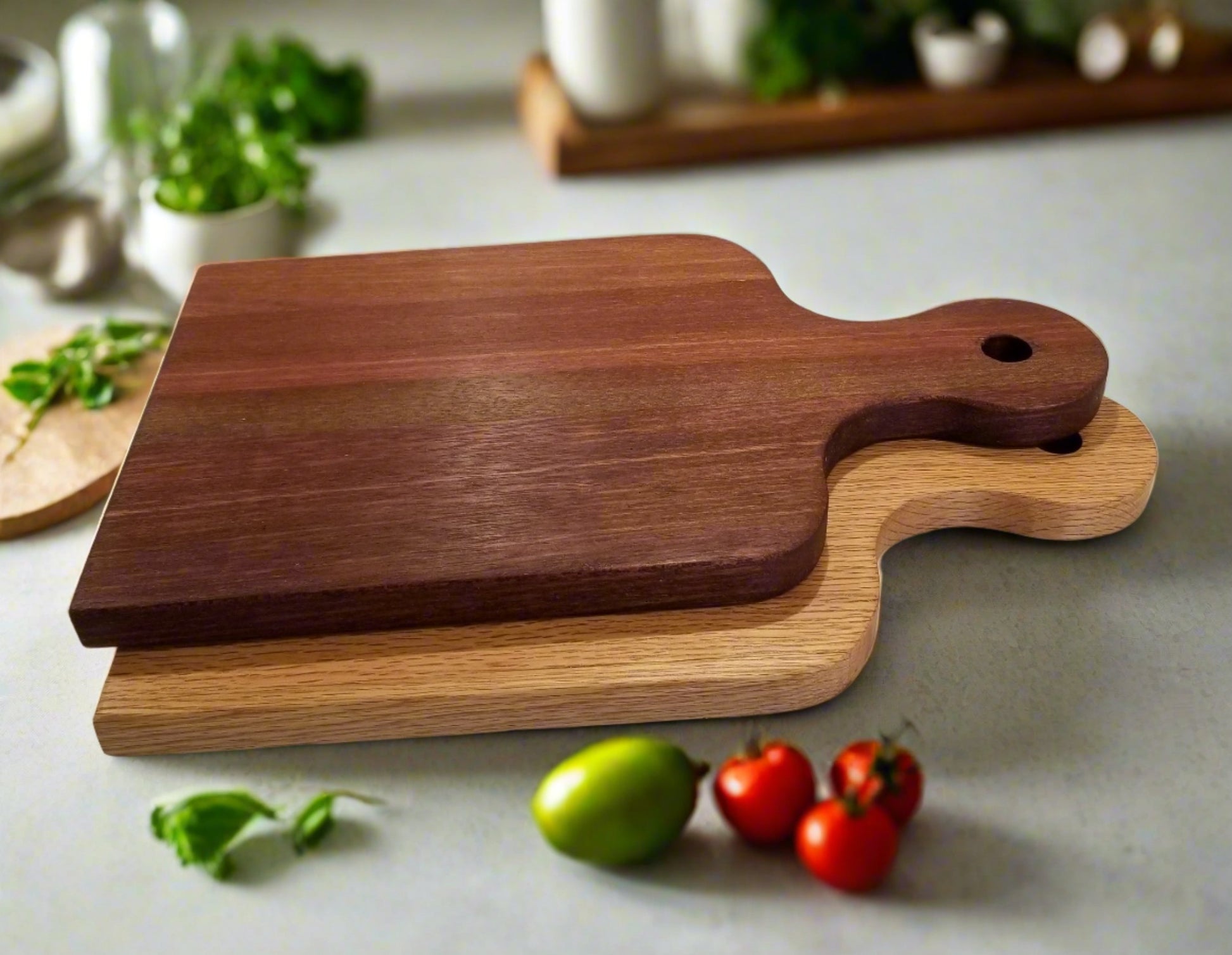 Artisan wood cutting board. Notice the richness of the wood when a bees wax and mineral oil combination are applied for protection.