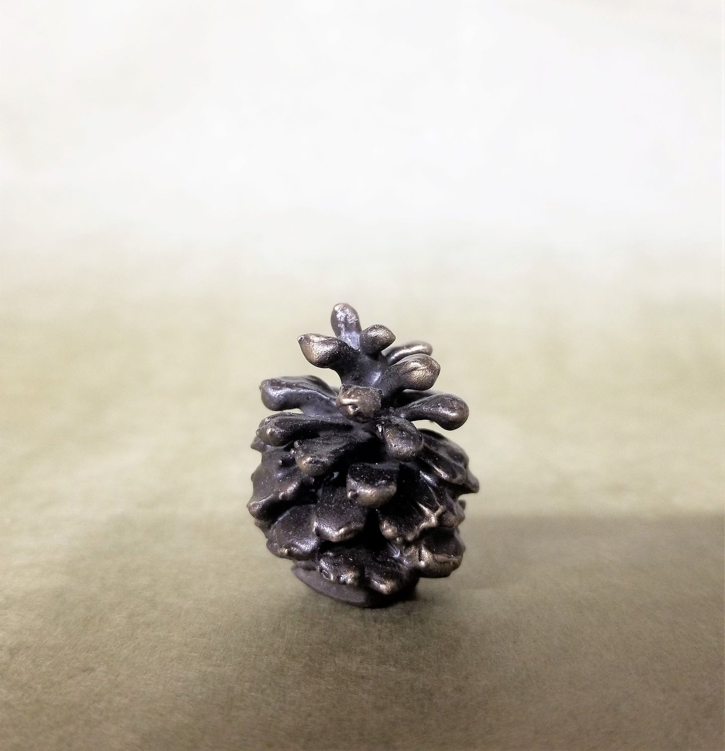 Bronze Lodgepole pine cone cabinet knob - Extra small