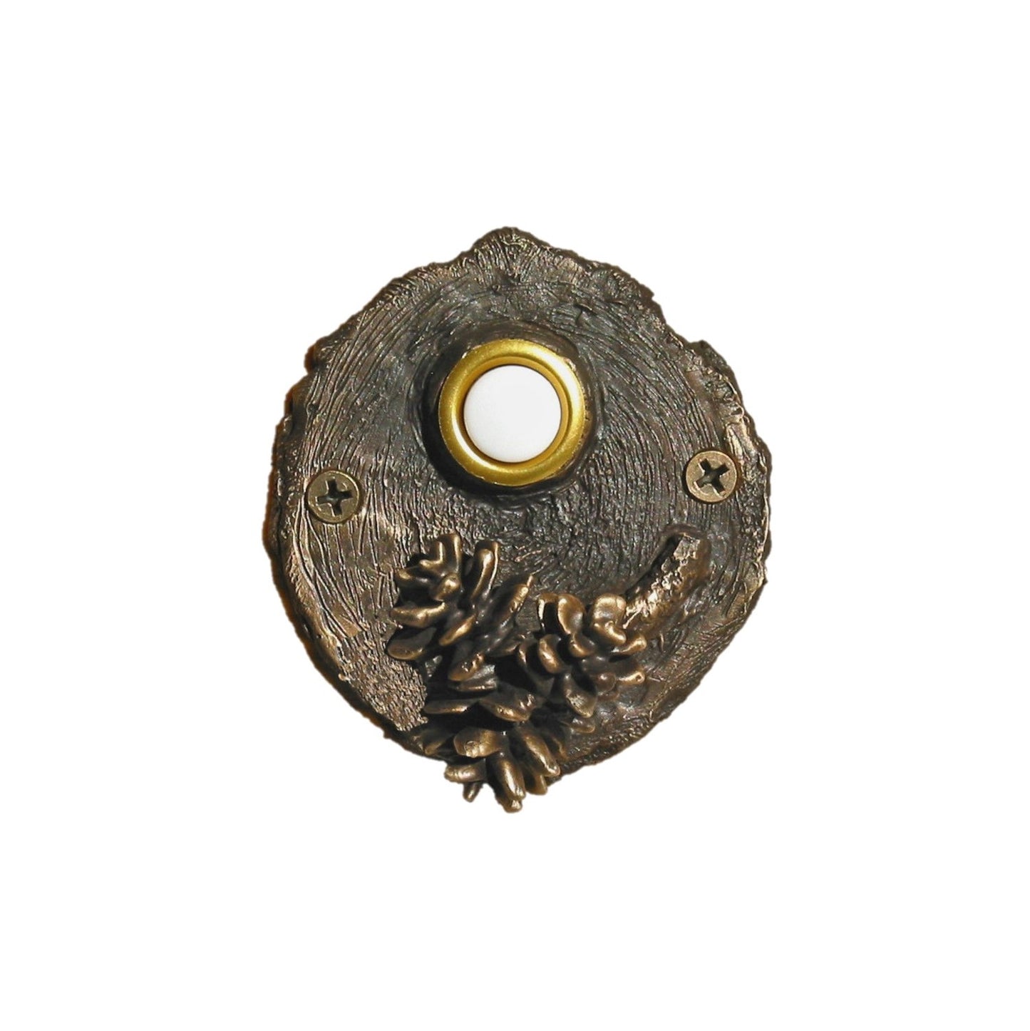 Log End Western Hemlock Doorbell | Timber Bronze | Oregon