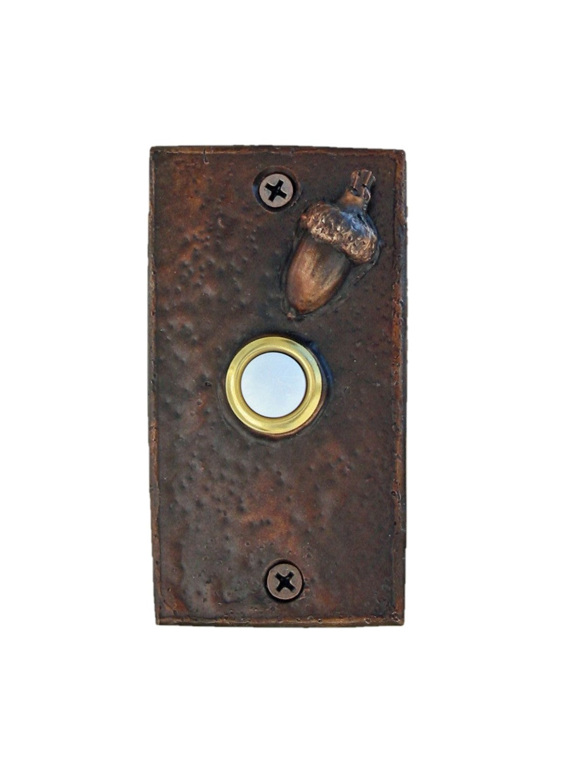 Rustic Bronze Acorn rectangular Doorbell