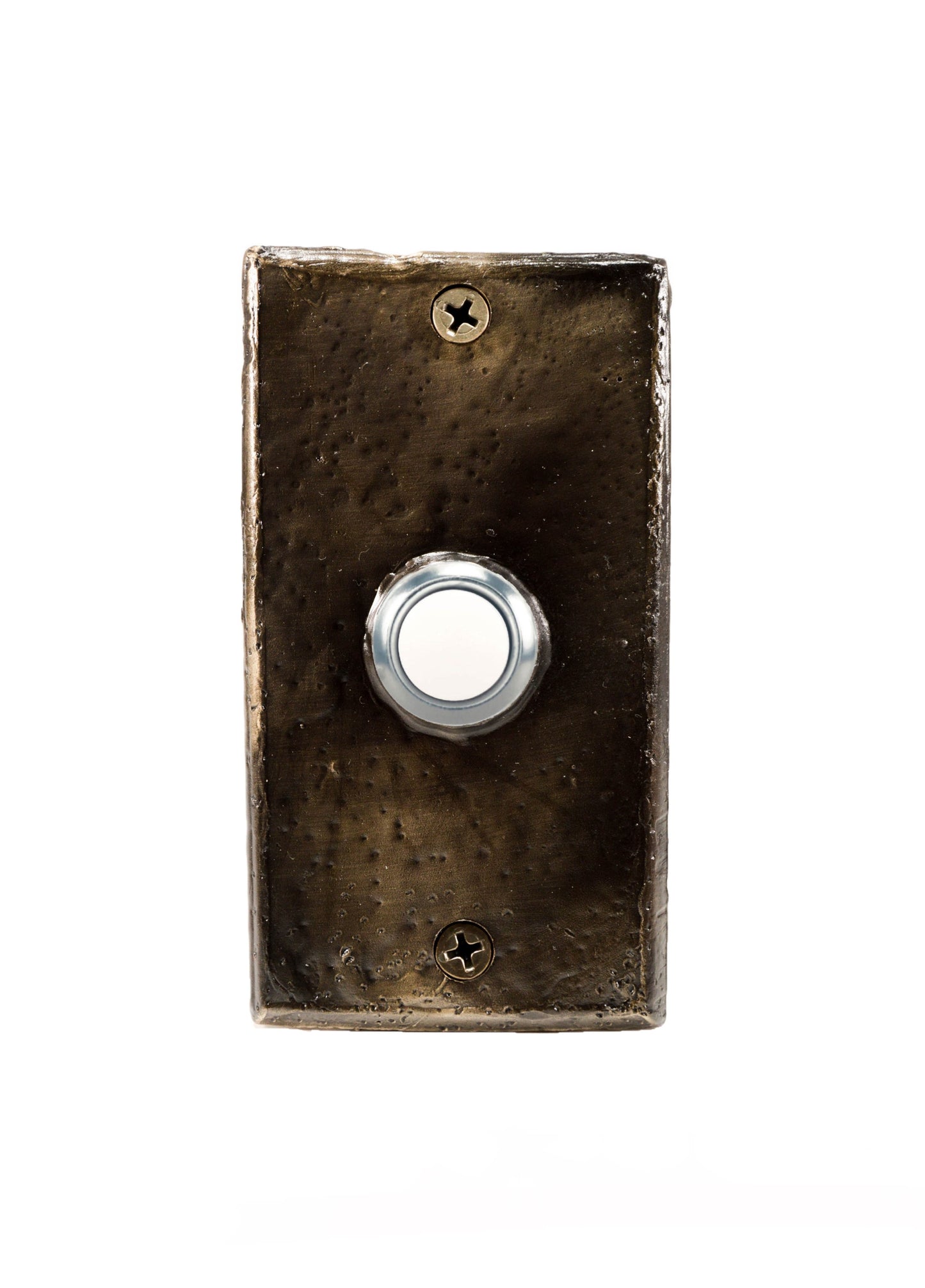 Classic rectangular rustic bronze doorbell