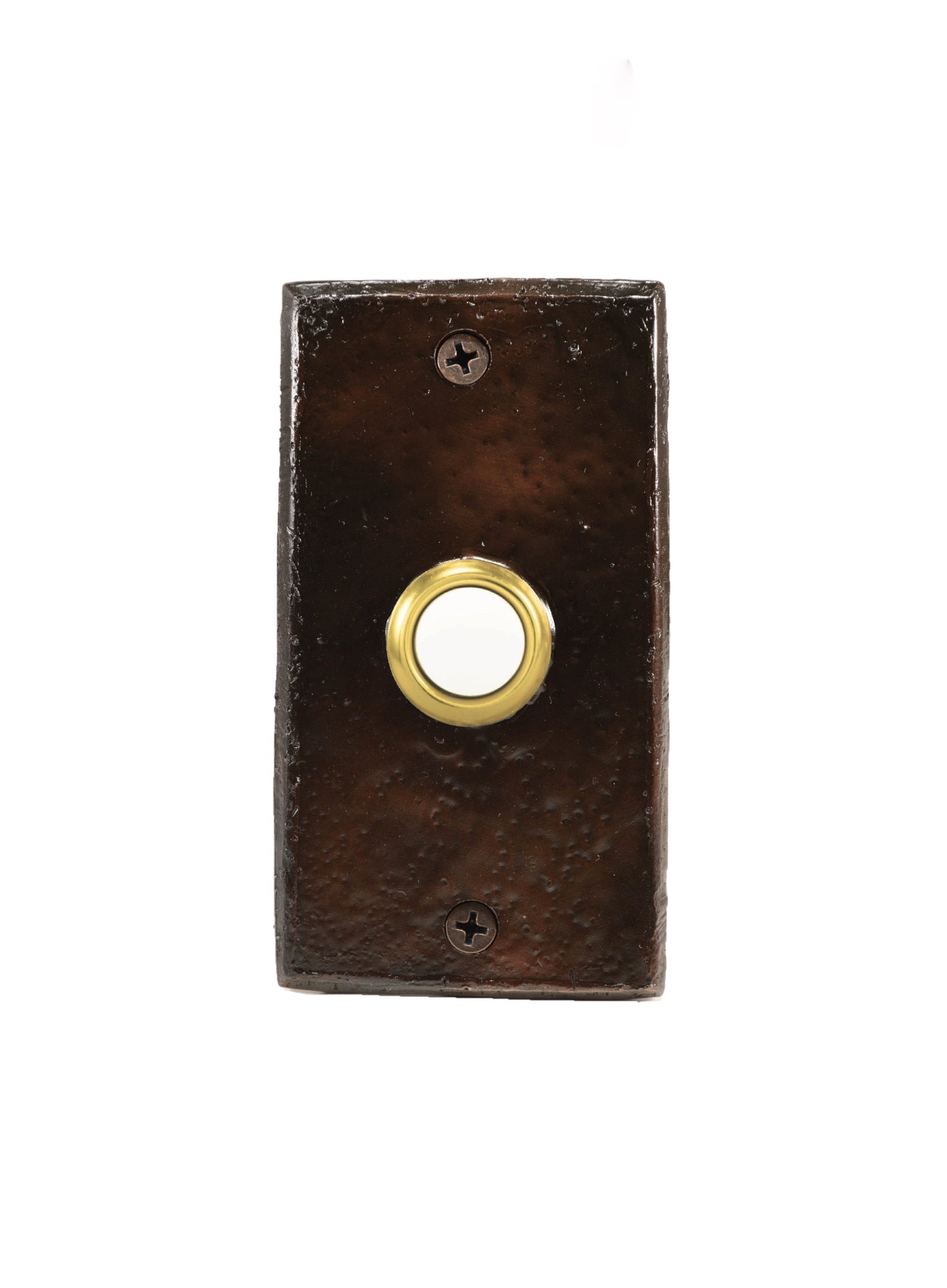 Classic rectangular rustic bronze doorbell