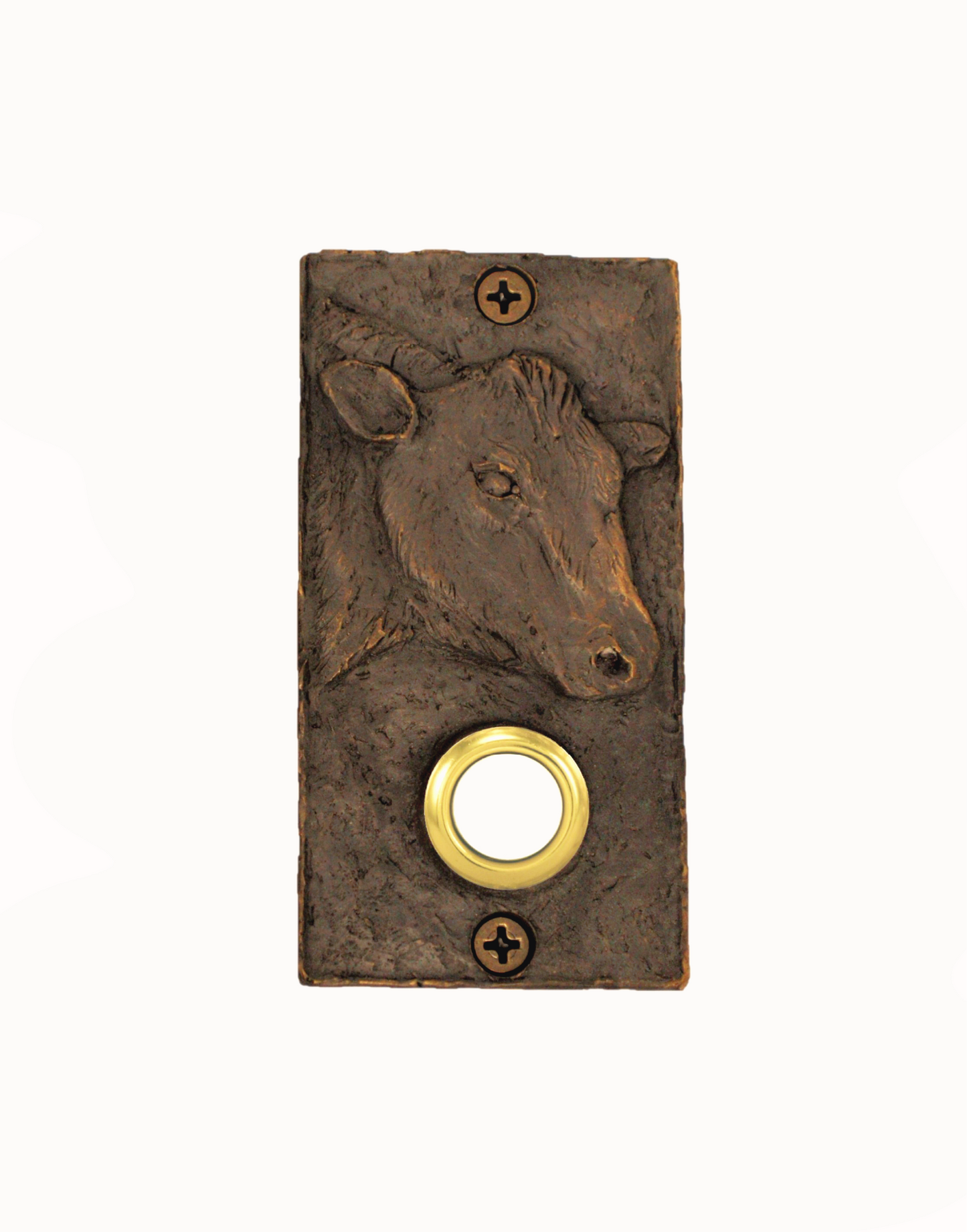 Rectangular Bronze Cow Doorbell