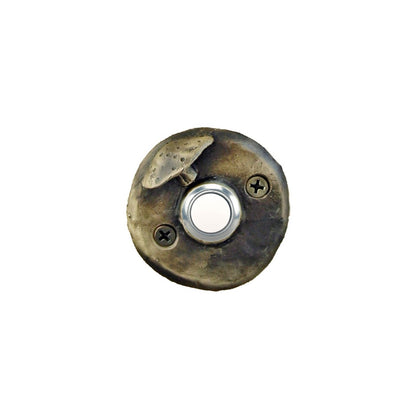 Round toadstool mushroom doorbell in bronze