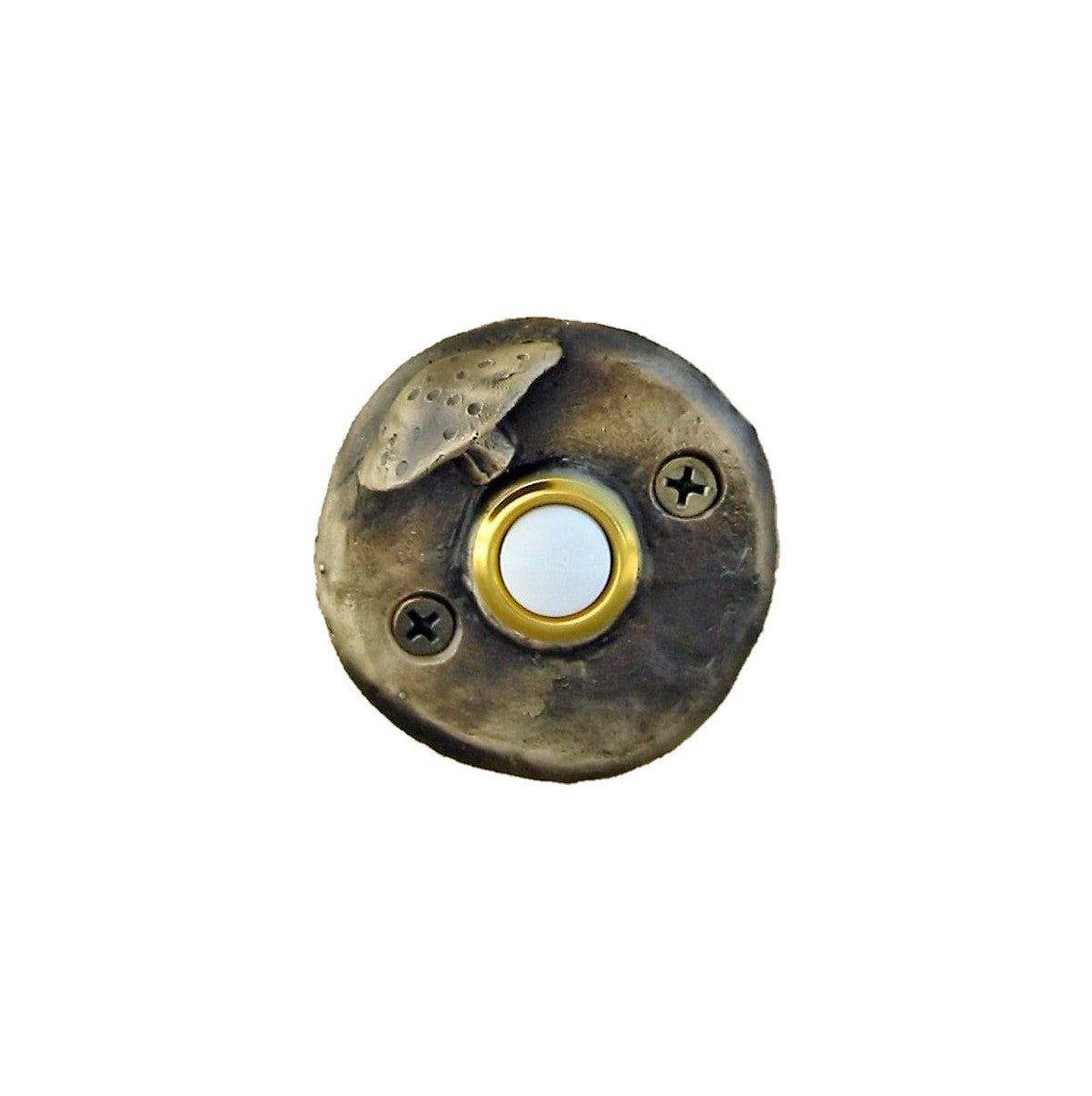 Round toadstool mushroom doorbell in bronze