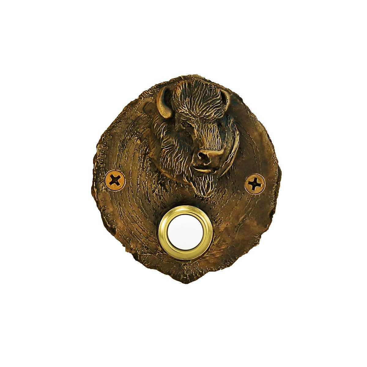 Log End Buffalo Doorbell | Timber Bronze | Oregon