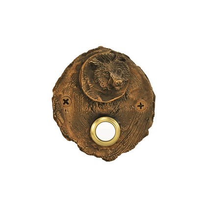 Log End Bear Doorbell | Timber Bronze | Oregon