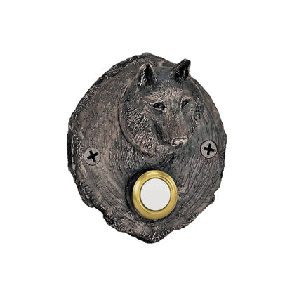 Log End Wolf Doorbell | Timber Bronze | Oregon