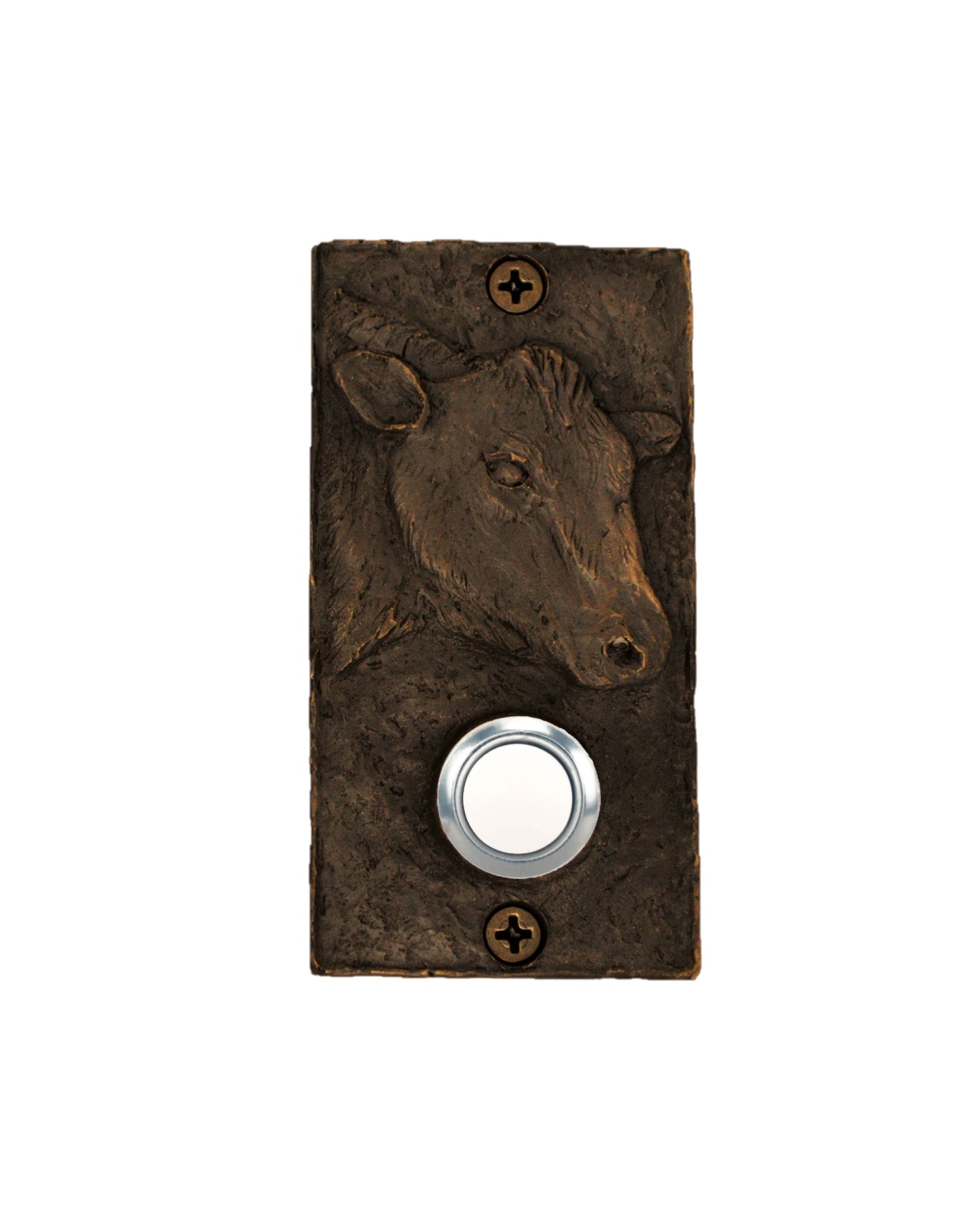 Rectangular Bronze Cow Doorbell