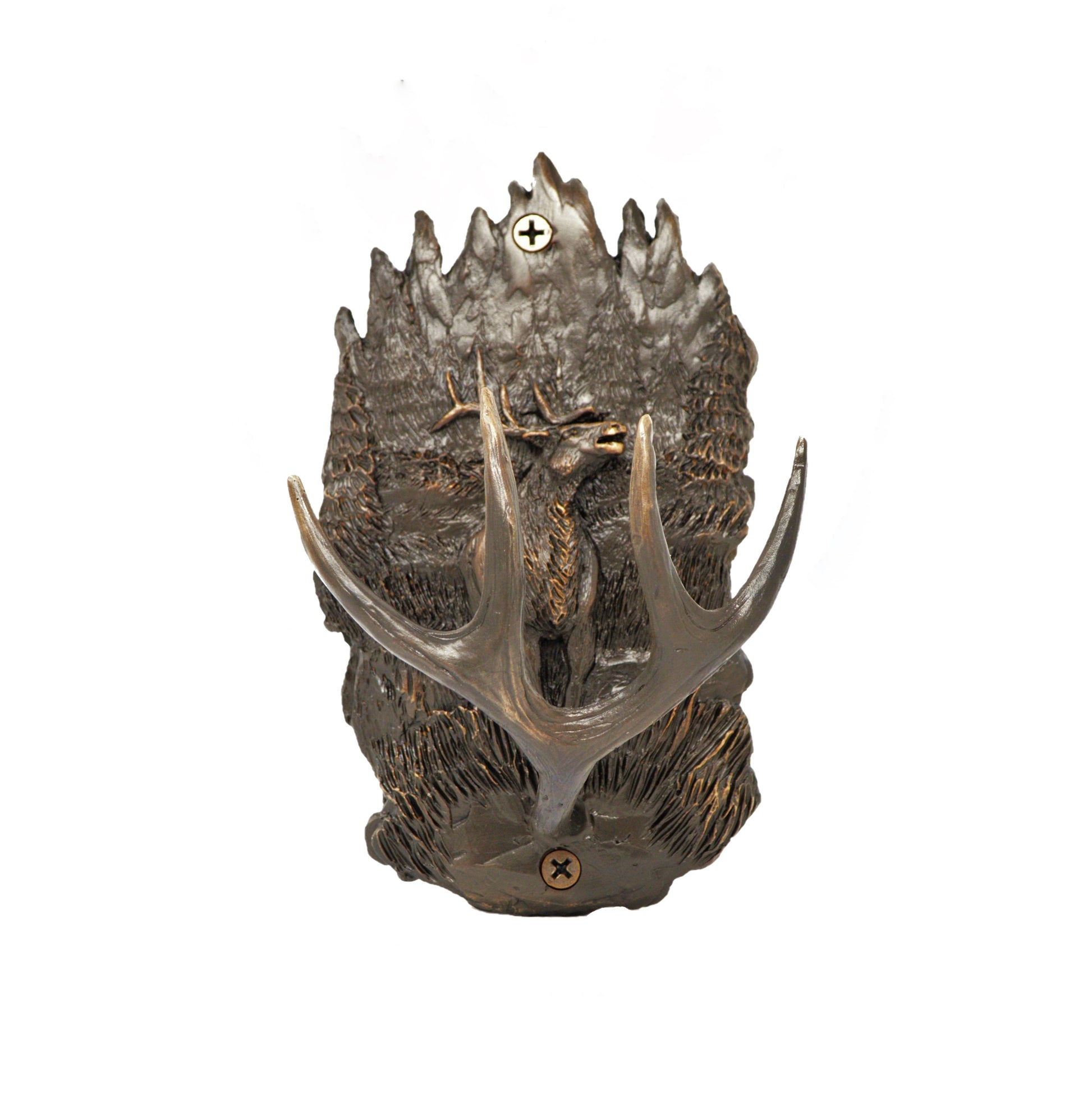 Bronze Wall hook - scenic elk with antlers